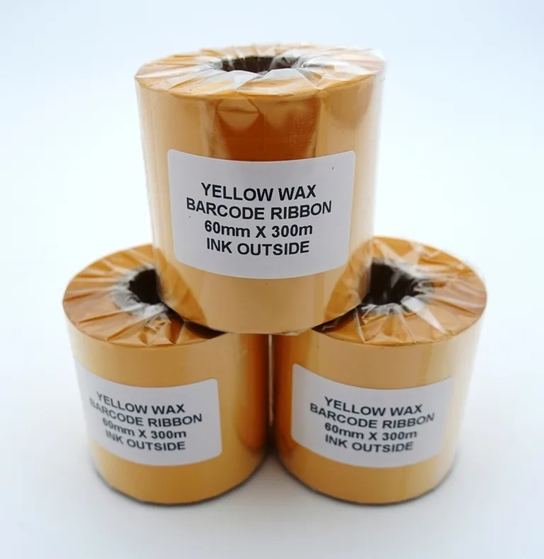 Риббон 60мм/300м WAX OUT (желтый)